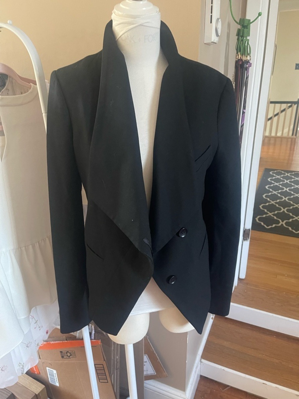 Black Draped Front Women's BCBG Blazer Jacket